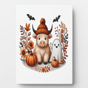 Herbst Highland Cow Ghost Png, Herbst Png Fotoplatte