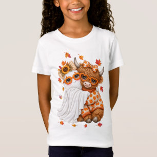 Herbst Highland Kuh Geist Herbst Herbst Halloween T-Shirt