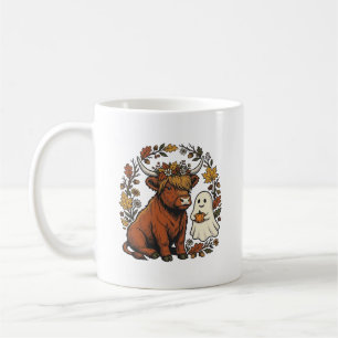 Herbst Highland Kuh Geist Vintage Gravur Shirt Kaffeetasse