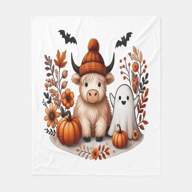 Herbst Hochland Kuh Ghost , Herbst Fleecedecke (Vorderseite)