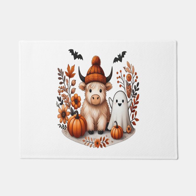Herbst Hochland Kuh Ghost , Herbst Fußmatte (Vorderseite)