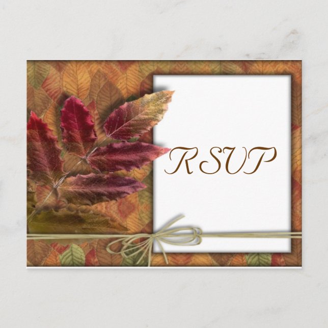 Herbst-Hochzeit RSVP Postkarte (Vorderseite)