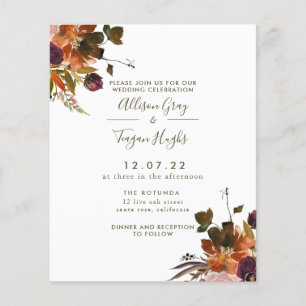 Herbst-Hochzeitseinladung Budget-Flugblatt Flyer