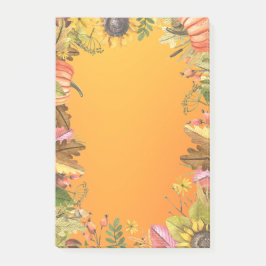 Herbst Hochzeitskapelle Blätter Pumpkin Sonnenblum Post-it Klebezettel
