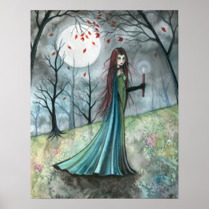 Herbst-Holz-Vampir-Gotik-Poster-Druck Poster
