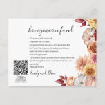 Herbst Honeymoon wünscht QR CODE Begleitkarte<br><div class="desc">Flitterwochen Fond beantragen Hochzeitseingabekarte mit Ihrem Qr-Code. Vergessen Sie nicht,  es mit Ihren Initialen auf der Rückseite zu personalisieren.</div>