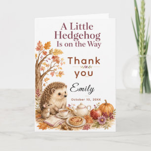 Herbst-Igel-Baby-Party Dankeskarte