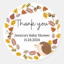 Herbst Igel Babydusche Danke
