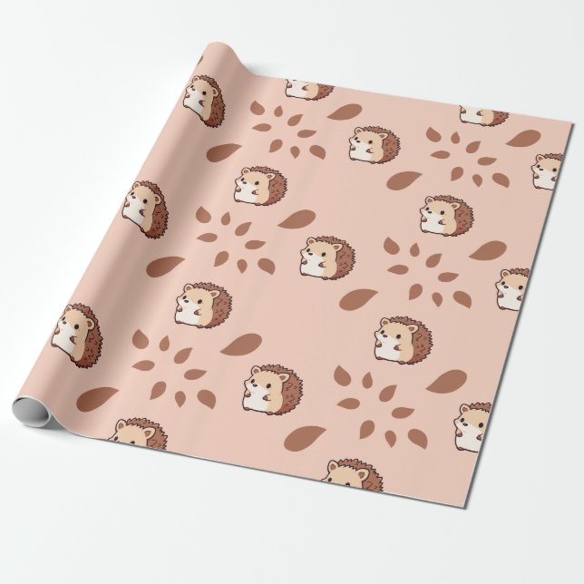 Herbst-Igel Nahtloses Umschlagpapier für Herbst Geschenkpapier (Ungerollt)