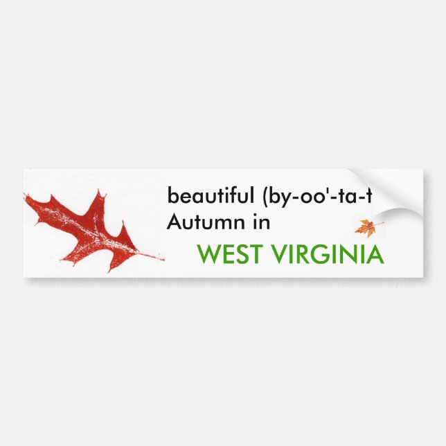 Herbst im Autoaufkleber West-Virginia (Vorne)