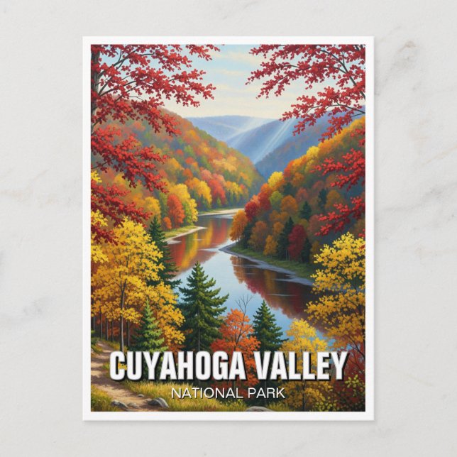 Herbst im Cuyahoga Tal Nationalpark Ohio Postkarte (Vorderseite)