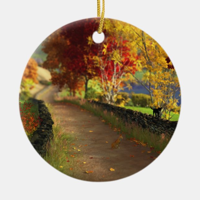 Herbst im Glen Keramik Ornament (Vorne)