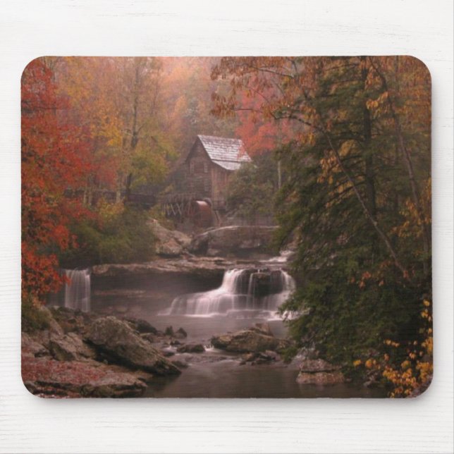 Herbst im Holz Mousepad (Vorne)