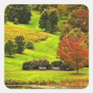 Herbst im Park Quadratischer Aufkleber