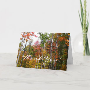 Herbst im Wald Farbige Herbstfotografie Dankeskarte
