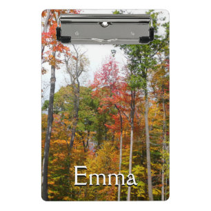 Herbst im Wald Farbige Herbstfotografie Mini Klemmbrett
