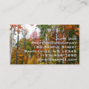 Herbst im Wald Farbige Herbstfotografie Visitenkarte
