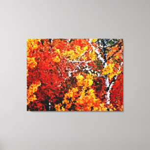 Herbst im Wald - Gemälde Kunst auf Keilrahmen gesp Leinwanddruck