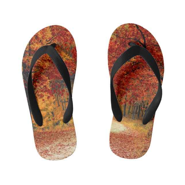 Herbst im Wald Kinderbadesandalen (Fußbett)