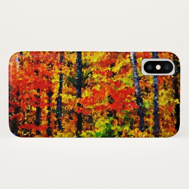Herbst im Wald | Malerei Case-Mate iPhone Hülle (Rückseite (Horizontal))