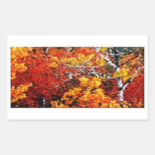 Herbst im Wald - Malerei-Kunst-Aufkleber Rechteckiger Aufkleber