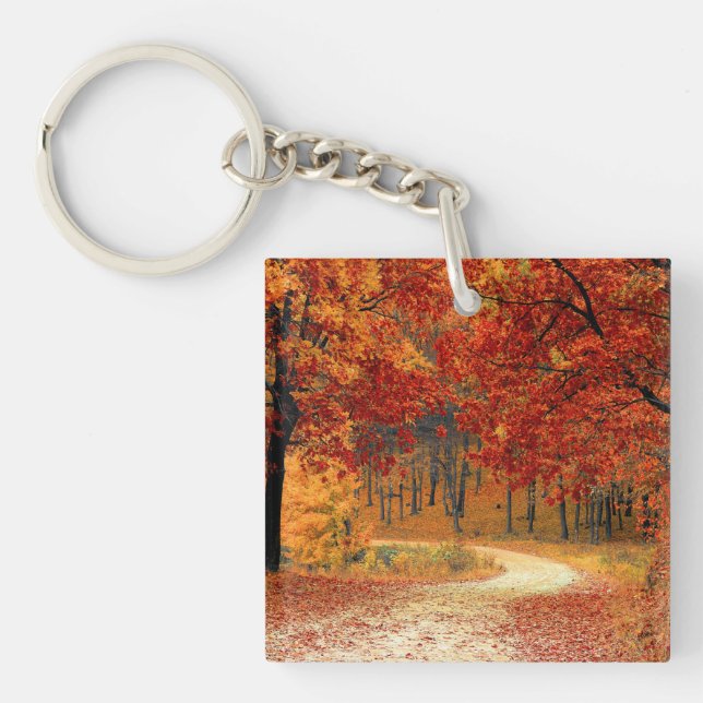 Herbst im Wald Schlüsselanhänger (Vorderseite)
