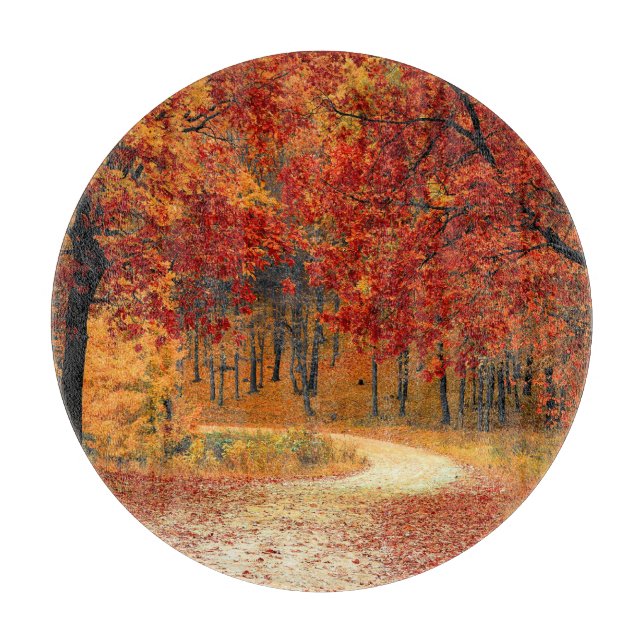Herbst im Wald Schneidebrett (Vorderseite)