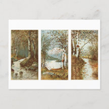 Herbst im Wald Vintage-Postkarte