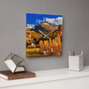 Herbst in Colorado Quadratische Wanduhr