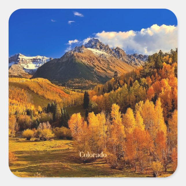 Herbst in Colorado Quadratischer Aufkleber (Vorderseite)
