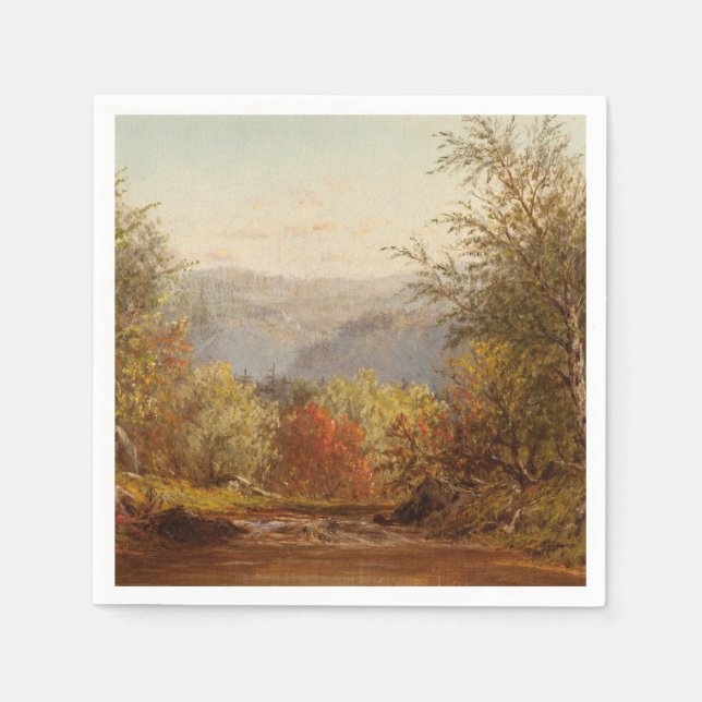 Herbst in den Catskills - Charles W. Knapp Serviette (Vorderseite)