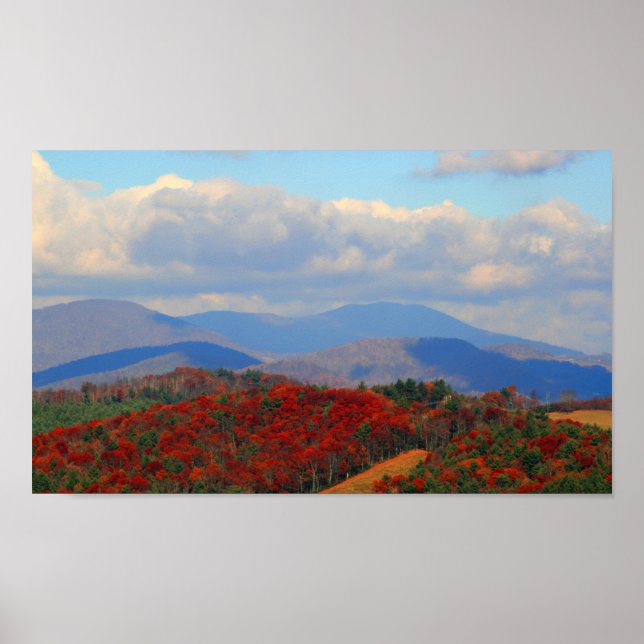Herbst in der Blauen Brücke, North Carolina Poster (Vorne)