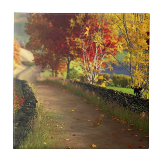 Herbst in der Glen-Dekorative Tile / Trivet Fliese (Vorderseite)