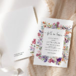 Herbst in der Liebe Brautparty Blumengarten Einladung<br><div class="desc">Farbenfrohe und elegante Kalligraphie Frühjahr Blume & Wildblume Brautparty Rahmen Einladung mit Text "Fall in Liebe".</div>