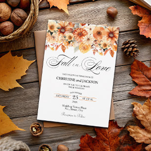 Herbst in der Liebe Elegante Boho Blumenhochzeit Einladung