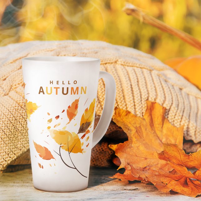 Herbst in der Liebe Hallo Herbst Orange Blätter La Milchtasse (Von Creator hochgeladen)