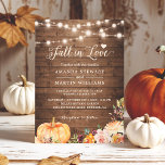Herbst in der Liebe Rustikale Herbstkürbis Einladung<br><div class="desc">Ankündigen Sie Ihre Liebe voll mit diesem Herbst in der Liebe Rustikale Herbstblütenhochzeit Einladung. Diese Einladung verkörpert die rustikale Schönheit und den Charme des Herbstes, mit exquisiten Blumenelementen und einem bezaubernden Kürbisdesign. Die anpassbare Vorlage erlaubt es Ihnen, Ihre persönliche Touch mit dem Designwerkzeug von Zazzle, inklusive Ihrer eigenen Texte und...</div>
