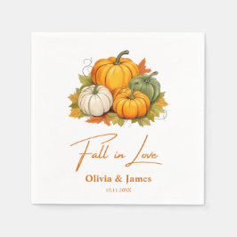 Herbst in der Liebe Rustikale Kürbishochzeit Serviette
