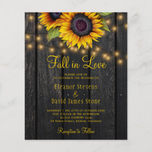 Herbst in der Liebe rustikale Landblumen Hochzeit Flyer