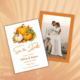 Herbst in der Liebe Rustikale Pumpkin Foto Hochzei Save The Date