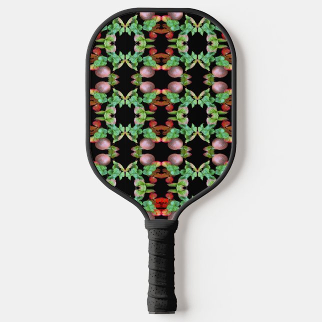 Herbst in Erdbeeren Jahreszeit Garten Foto Pickleball Schläger (Vorderseite)