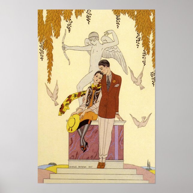 Herbst in Frankreich Art-Deco-Poster Poster (Vorne)