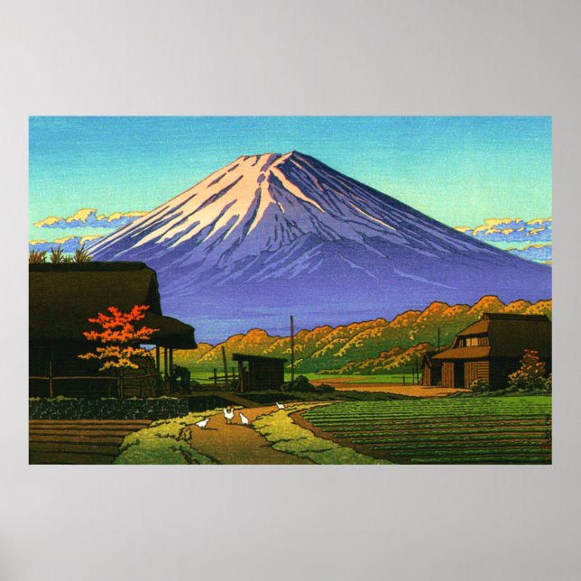 Herbst in Funatsu Mt Fuji Kawase Hasui 1953 Poster (Vorne)
