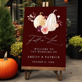 Herbst in Liebe Burgund Herbsthochzeit Begrüßungsz Poster