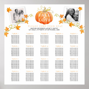 Herbst in Liebe Kürbis 20 Hochzeitstische Plan Poster