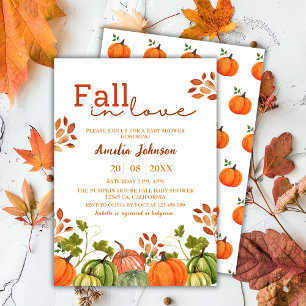 Herbst in Liebe Kürbis Blumenfall Baby Dusche Einladung