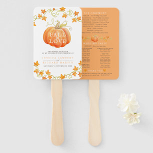 Herbst in Liebe Kürbiswasserfarbe Hochzeitsprogram Fächer