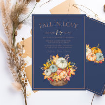 Herbst in Liebe Navy Blauer Herbstkürbis Hochzeit