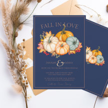 Herbst in Liebe Navy Blauer Herbstkürbis Hochzeit