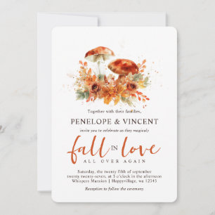 Herbst in Liebe Pilze Hochzeit Einladung